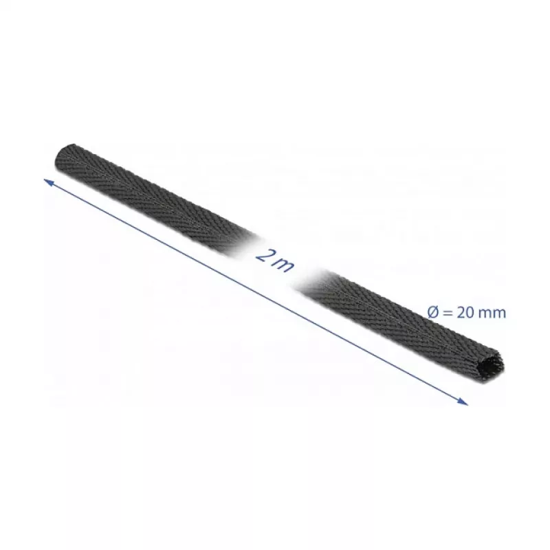 Termosusitraukiantis vamzdelis DeLOCK Fabric 2 m x 20 mm 2:1 juodas