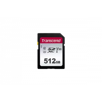 Transcend 300S SDXC UHS-I atminties kortelė – 512GB, V30, U3, 10 klasė (TS512GSDC300S)