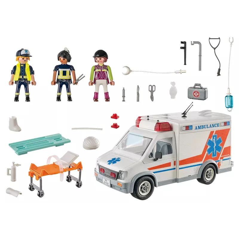 Žaislinis greitosios pagalbos automobilis PLAYMOBIL 71232 – įvairiaspalvis, nuo 4 iki 10 metų, AAA baterija