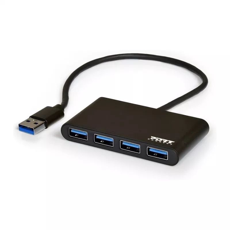 USB šakotuvas Port Designs 900121 USB 3.2 Gen 1 Type-A 5000 Mbit/s juodas