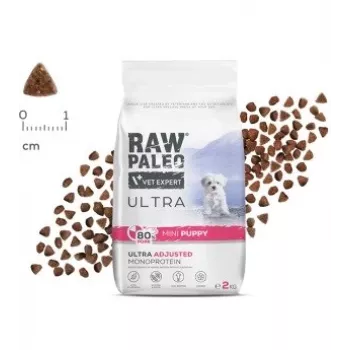 VETEXPERT RAW PALEO Ultra Mini Puppy su kiauliena, sausas šunų ėdalas, 2 kg
