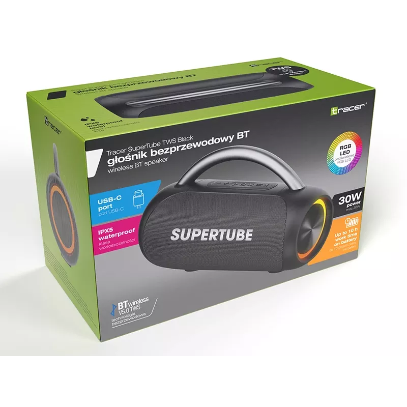 Belaidės ausinės TRACER SuperTube TRAGLO47727, TWS, į ausį, juodos