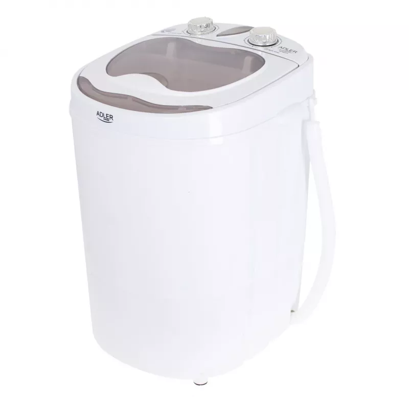Viršutinio pakrovimo skalbimo mašina Adler AD 8055, nešiojama, 3 kg talpa, kreminė, sukamasis valdymas, 150 W