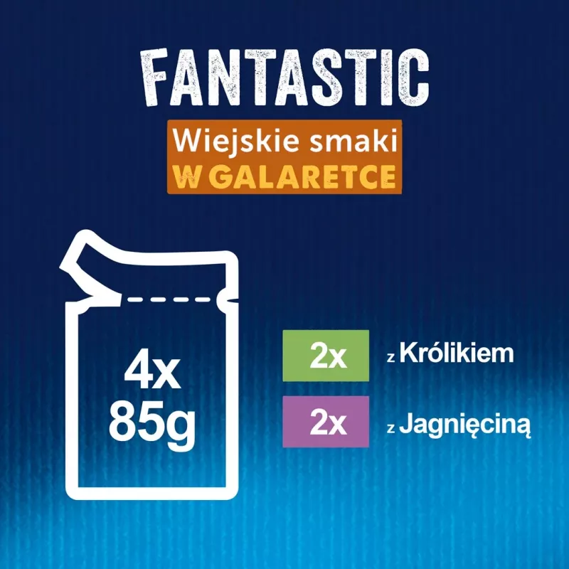 Felix Fantastic triušis, ėriena – šlapias ėdalas katėms 340 g (4x 85 g)