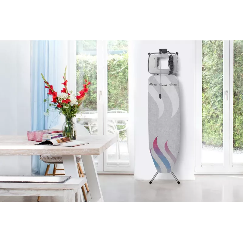 Viršutinis lyginimo lentos užvalkalas VILEDA Total Reflect mėlynai pilkai baltas, 1300 x 450 mm