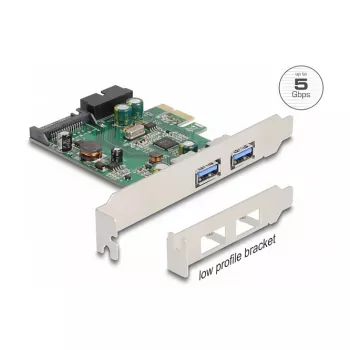 DeLOCK PCI Express x1 kortelė su 2 x USB 3.2 Gen 1 Type-A ir 1 x vidine 19 kontaktų jungtimi