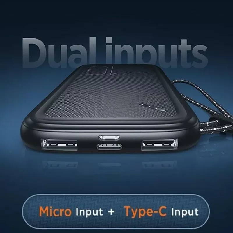 Nešiojamas powerbankas USAMS PB56 10000mAh 2xUSB / USB-C / MicroUSB greitas įkrovimas