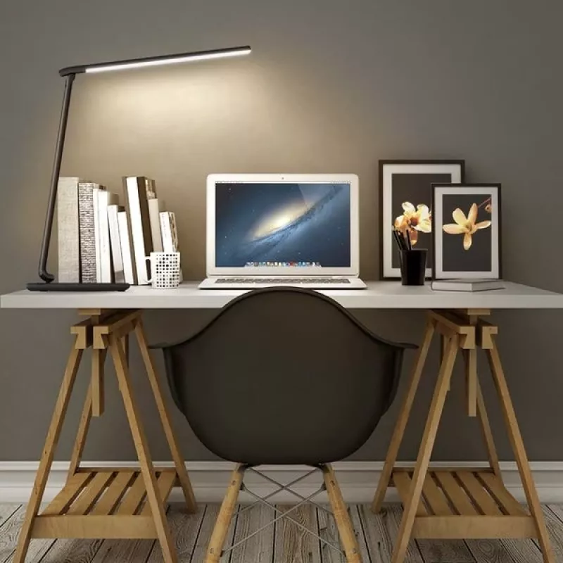 LED stalinė lempa Aukey LT-T10 12W 3000–6500K - reguliuojama spalvų temperatūra, juoda