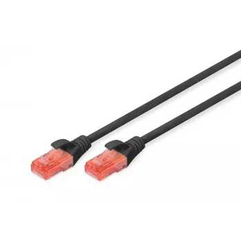 Tinklo kabelis Digitus CAT 6 U/UTP jungiamasis laidas RJ-45 Cat6 3m Juodas