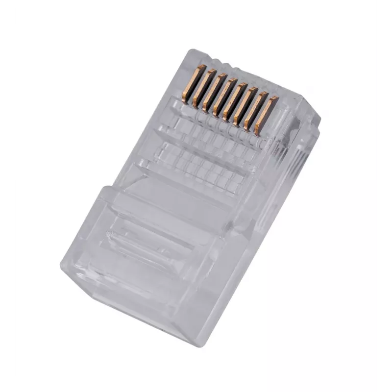 RJ45 kištukas GEMBIRD PLUG3UP6/100, Cat5, tiesus, permatomas, auksuoti kontaktai, pakuotė 100 vnt.