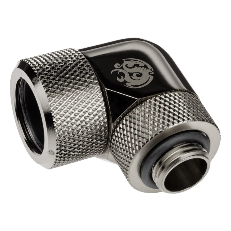 Adapteris 90° BitsPower Advanced Multi-Link G1/4 colio AG prie 16 mm OD kieto vamzdelio, sukamas