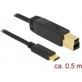 USB laidas DeLOCK 83674 USB 3.2 Gen 2 0,5 m USB C USB B juodas