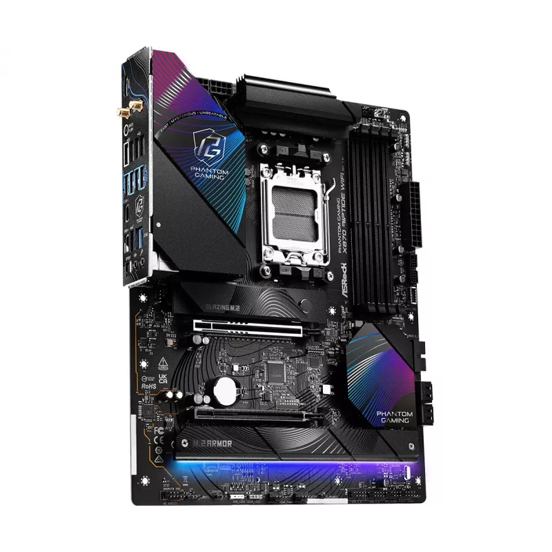 Pagrindinė plokštė ASRock X870 Riptide WiFi — ATX, AMD X870, Socket AM5, DDR5, 4 DIMM, 256 GB, Wi‑Fi 7, 2.5GbE