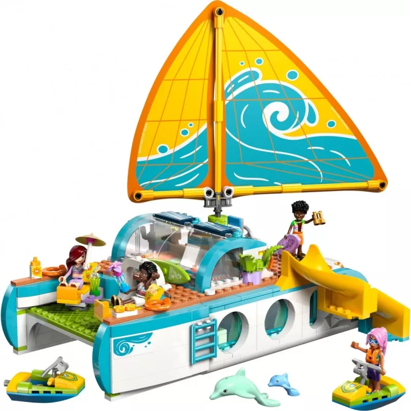 LEGO Friends kelionių laivo nuotykių rinkinys 42664 – 685 detalės, 4 mini lėlytės, nuo 8 metų, 260×190×320 mm