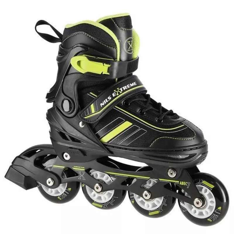 Nils Extreme NH18191 2IN1 riedučiai JUODA/LIME DYDIS L (39-43) su keičiamais ledo ritulio pačiūžų peiliukais