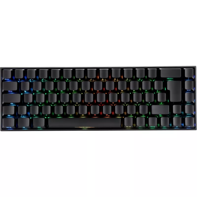 Deltaco GAM-100-DE - 65% - USB + Bluetooth - mechaniniai jungikliai - QWERTZ - RGB LED - juoda