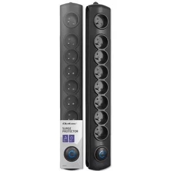 Qoltec 50113 apsauginis filtras 8 kištukiniai lizdai 230 V 1,8 m juodas