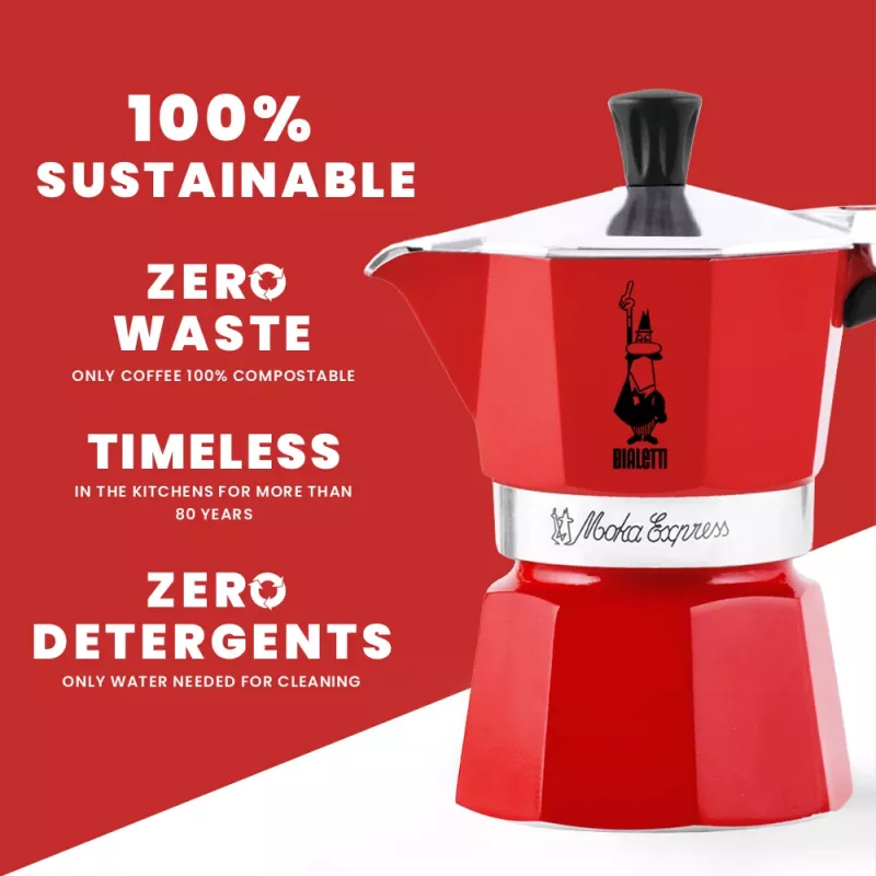 Bialetti Moka Express kavinukas raudonas