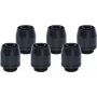 Alphacool HF įsukama jungtis TPV Metal - 12,7/7,6mm tiesi - Juoda - 6 vnt. rinkinys (17454)