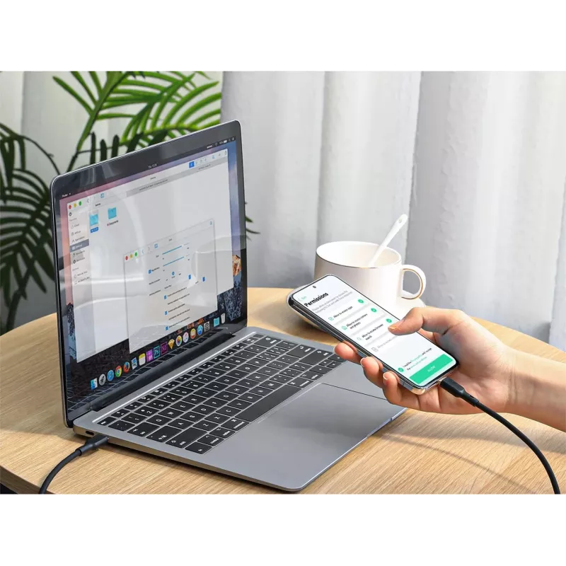 AUKEY CB-SCC241 USB-C į USB-C laidas, Power Delivery 240W 5A 20V 1m, nailoninis juodas