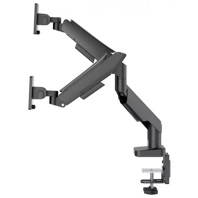 Dvigubas monitoriaus laikiklis LC-Power LC-EQ-A34B-D 34 col. juodas, spaustuvas, 40 kg