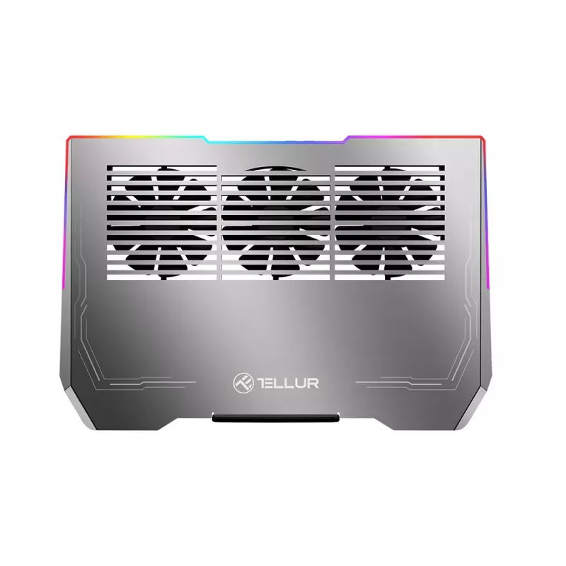 Aušintuvas nešiojamam kompiuteriui Tellur TLL491321, 17,3 colių, 3 ventiliatoriai, RGB LED apšvietimas