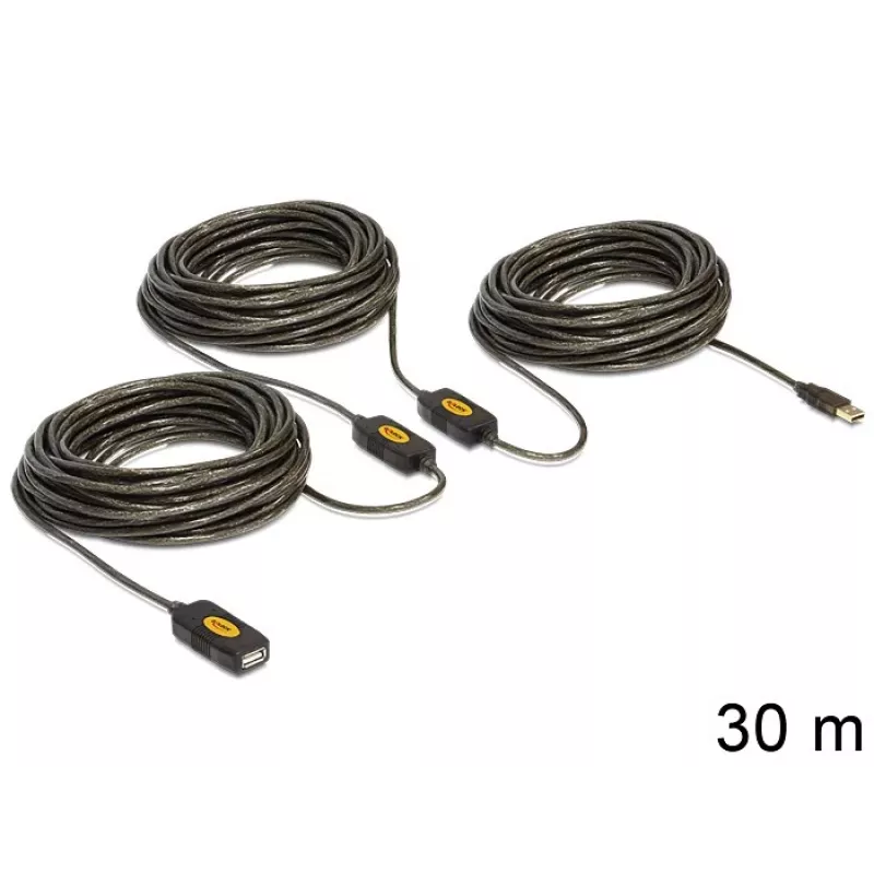 USB laidas DeLOCK 30m USB 2.0 USB A juodas