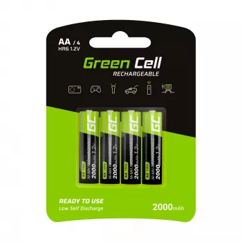 Įkraunama baterija Green Cell GR02 — NiMH AA 1,2V 2000 mAh, 2 vnt.