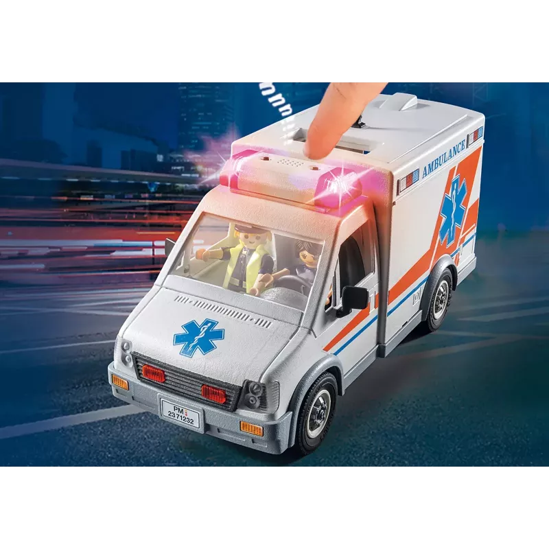 Žaislinis greitosios pagalbos automobilis PLAYMOBIL 71232 – įvairiaspalvis, nuo 4 iki 10 metų, AAA baterija