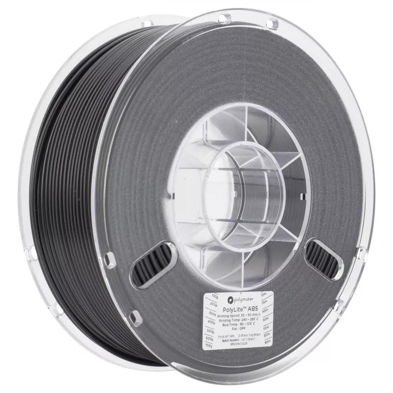 Filamentas 3D spausdinimui Polmask ABS 1.75 mm juodas 1 kg
