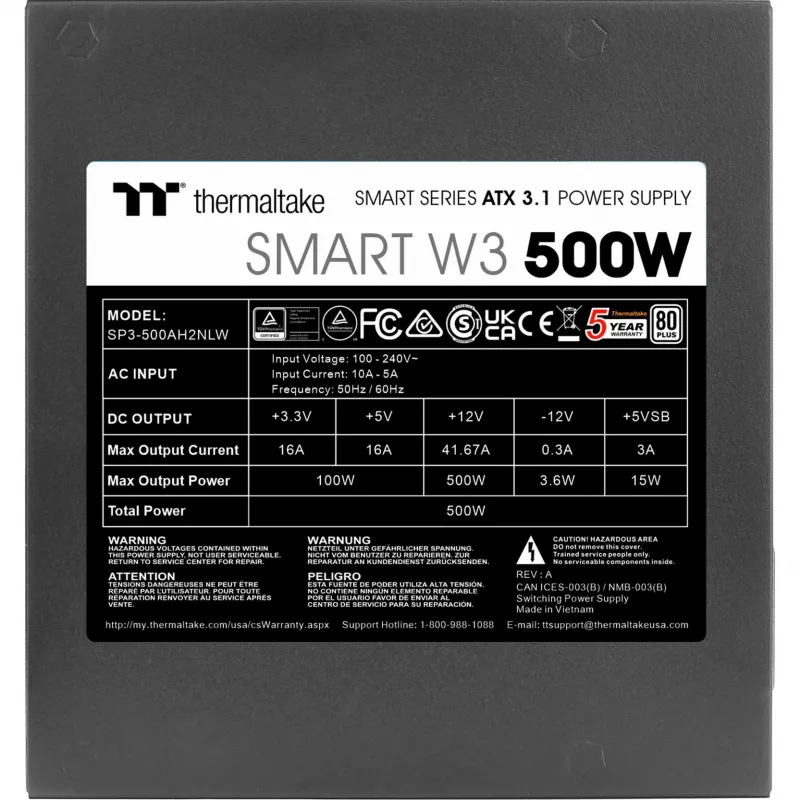 Maitinimo blokas Thermaltake Smart W3 500 W
