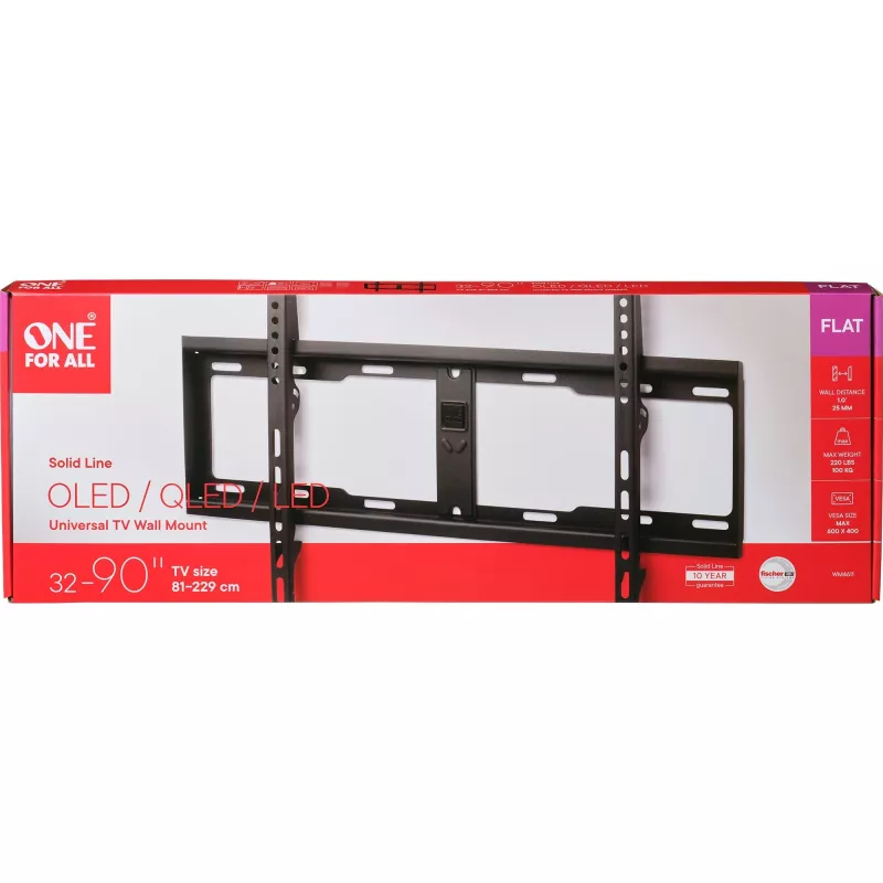 TV laikiklis prie sienos One For All WM4611 2,13 m (84 coliai) juodas