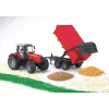 Traktoriaus modelis BRUDER Massey Ferguson 7480 su verčiamu priekabu