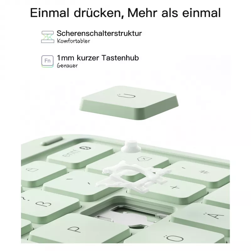 Inateck KB04122 Keyboard Folio klaviatūra su dėklu iPad 11, QWERTZ, žalia