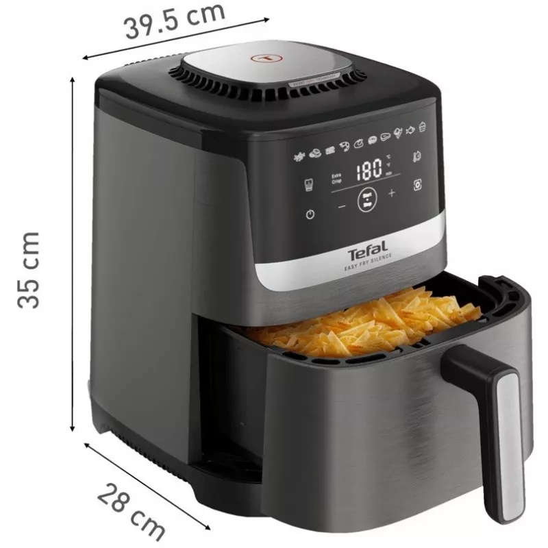 Tefal Easy Fry Silence EY551HE0 oro gruzdintuvė 5 L juoda, pilka, nerūdijantis plienas