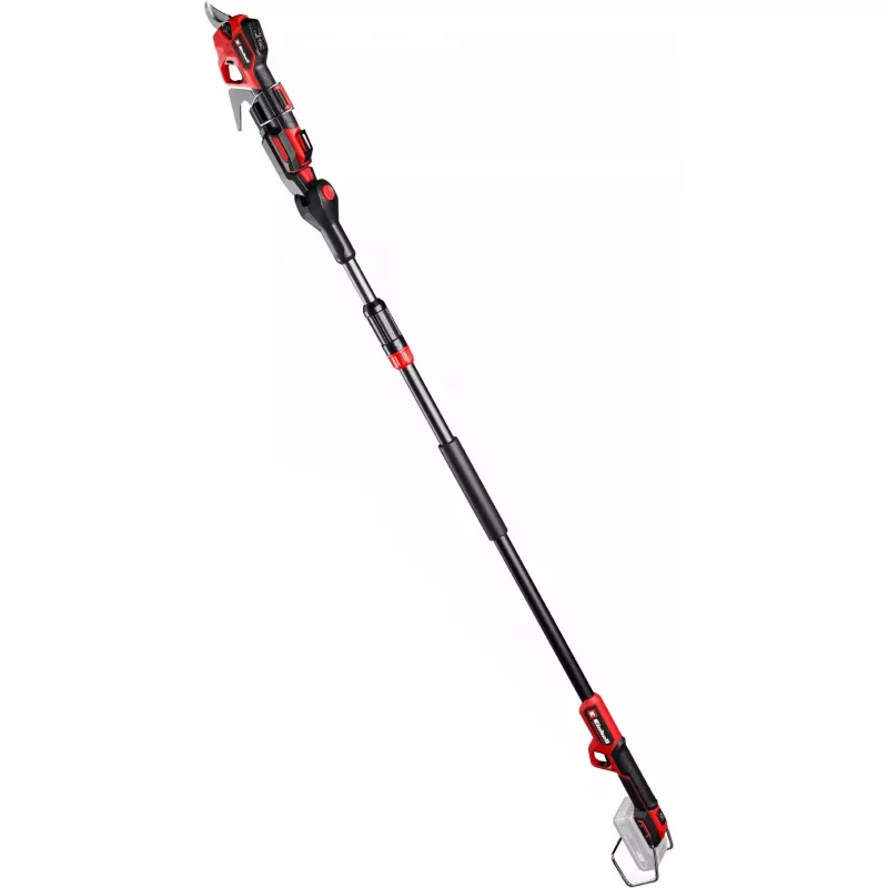 Genėjimo žirklės EINHELL GP-LS 18/28 Li T BL-Solo – belaidės teleskopinės aplenkiamosios žirklės, 18 V, pjovimo storis 2,8 cm, aliumininis kotas