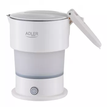 Adler Silicon Travel Kettle AD 1377 – Kelioninis virdulys | 600 W | 0,6 L | Silikonas | Baltas