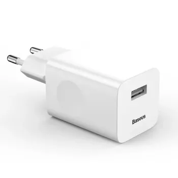 Įkroviklis Baseus Quick Charger CCALL-BX02, 24 W maks., USB Fast Charge 3.0, baltas, 100–240 V