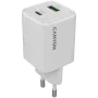 Canyon CU45AC 45W universalus baltas greitasis sieninis kroviklis su USB-C ir USB-A