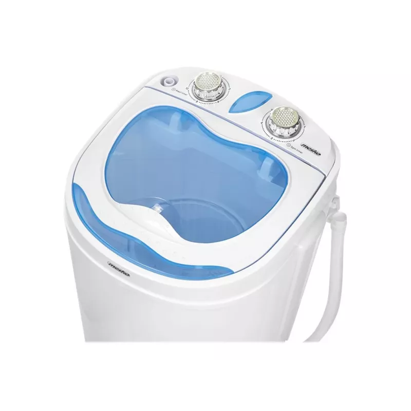 Skalbimo mašina su viršutiniu pakrovimu Mesko MS 8053 – 3 kg talpa, 360×370×530 mm, mėlyna/balta