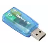 USB išorinė garso kortelė Gembird Virtus2 — USB sąsaja, 3,5 mm ausinėms, mėlyna permatoma