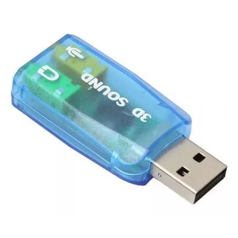 USB išorinė garso kortelė Gembird Virtus2 — USB sąsaja, 3,5 mm ausinėms, mėlyna permatoma