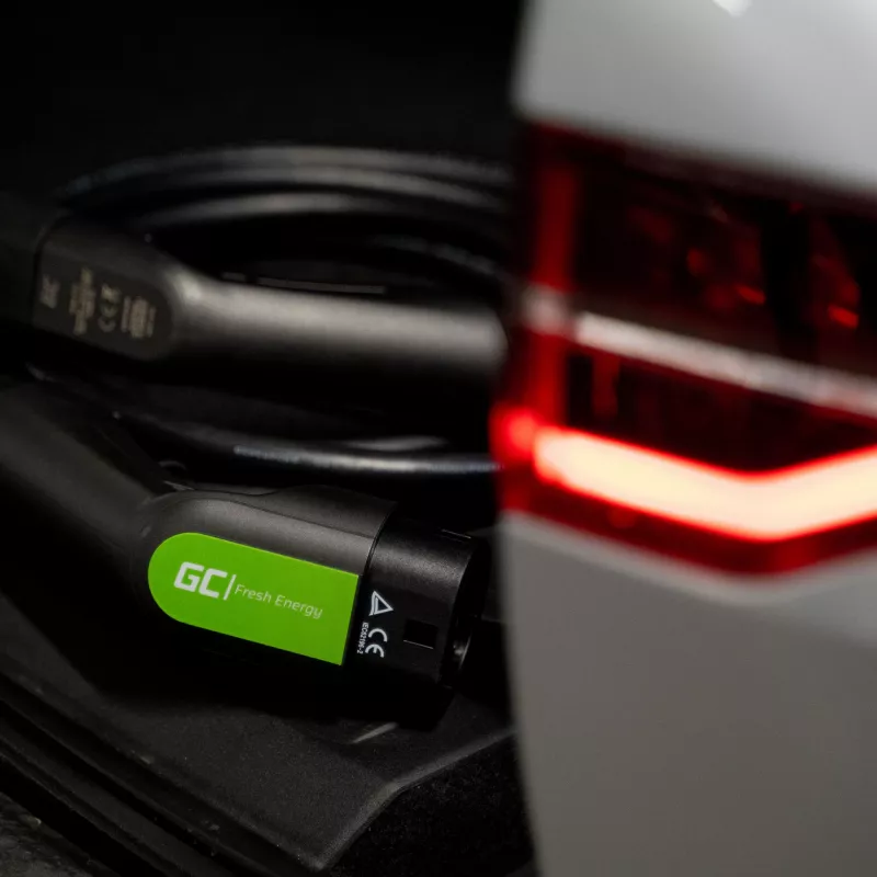Elektromobilio įkrovimo kabelis Green Cell EV13 Black Type 2 5m