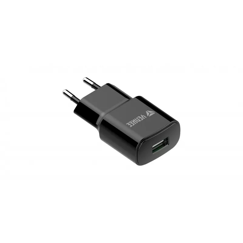 Sieninis USB-A įkroviklis YENKEE YAC 2013BK – 12W, 2,4A