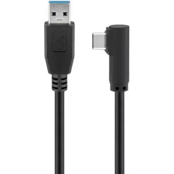 Wentronic goobay USB kabelis – USB A (kištukas) į USB-C (kištukas) kampuotas – USB 3.0 – 50 cm – apvalus – juodas (66500)