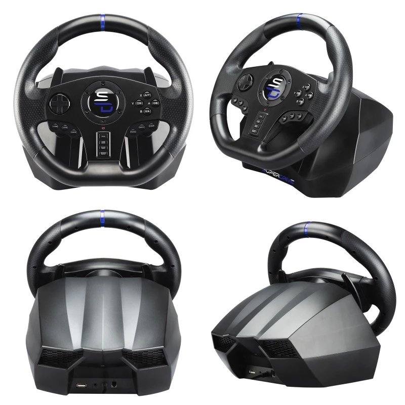 Vairas su pedalais Subsonic SV750 juodas 270° sukimosi kampas USB