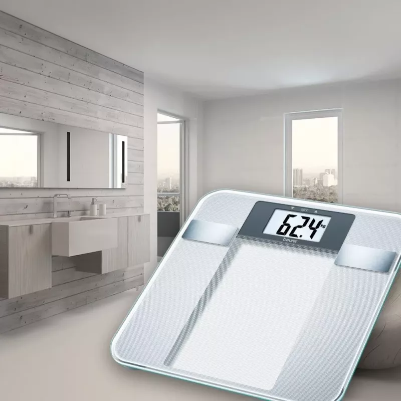 Beurer BG 13 Square Grey, Transparent – elektroninės asmeninės svarstyklės