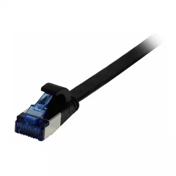 Synergy 21 Patch Laidas RJ45, CAT6A 500MHz, 1,0 m, juodas, U/FTP, plokščias, TPE (Superflex), AWG32
