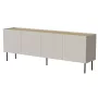 Komoda Cama Meble FELLINI 2000×400×700 mm, kaspinė spalva, aliejumi dengtas ąžuolo viršus