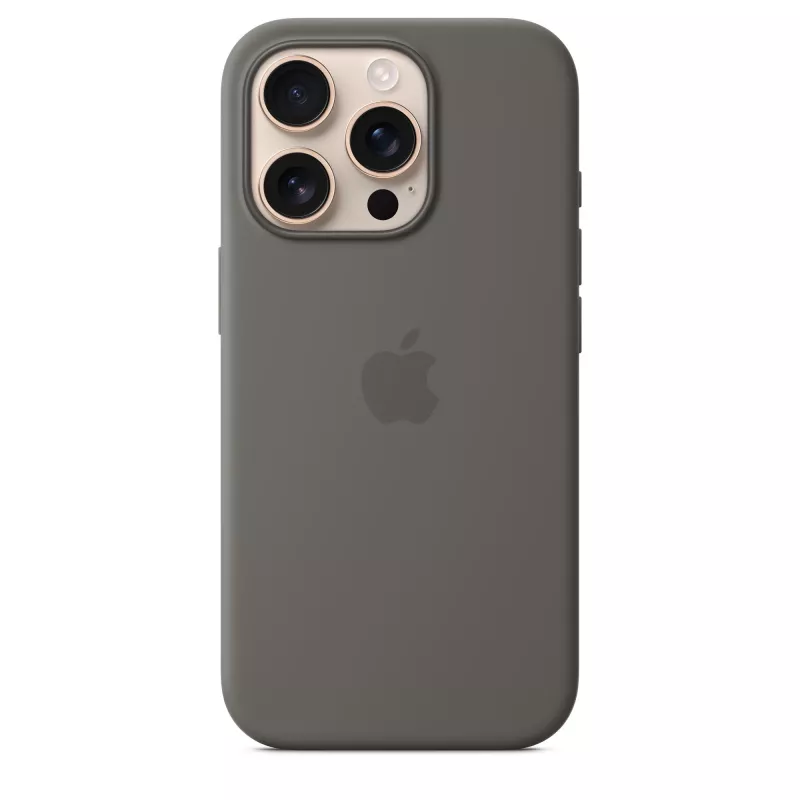 Apple iPhone 16 Pro silikoninis dėklas su MagSafe - pilkas